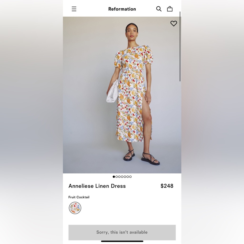 Reformation Anneliese Linen Dress: Fruit Cocktail - Picture 6 of 6